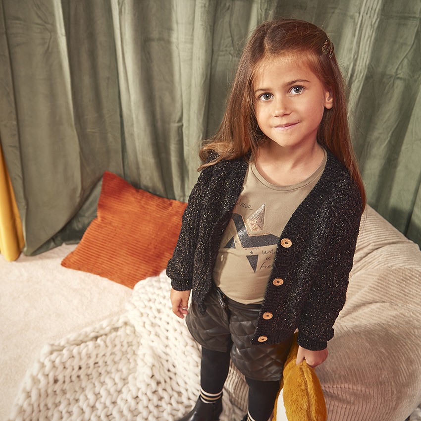 Σορτς δερματίνη με επένδυση για κορίτσι 