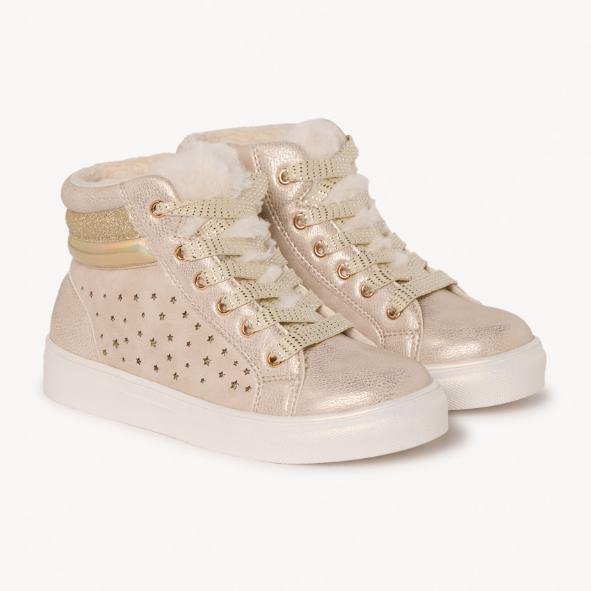 Φαντεζί μποτάκια με επένδυση και χρυσά αστέρια για κορίτσι 