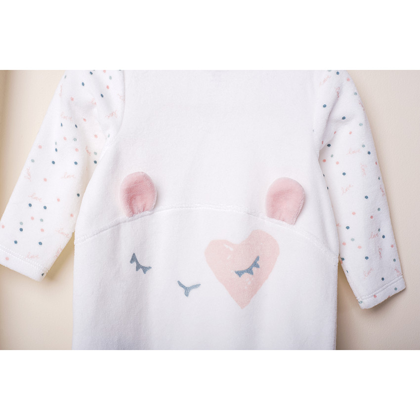 Dors-bien en velours print lapins 