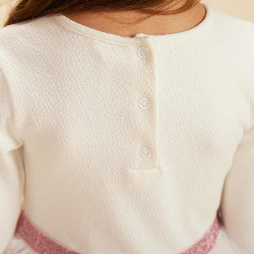 Robe effet 2 en 1 avec jupon en tulle pour bébé fille 