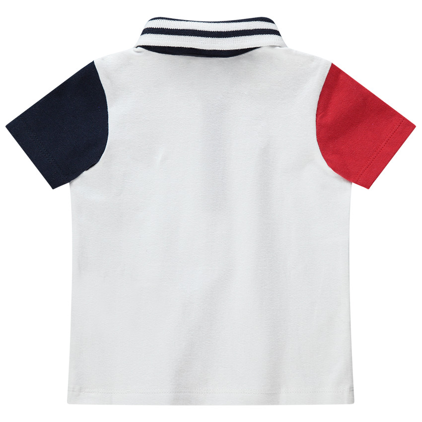 Βαμβακερό πόλο με μανίκια σε αντίθεση  