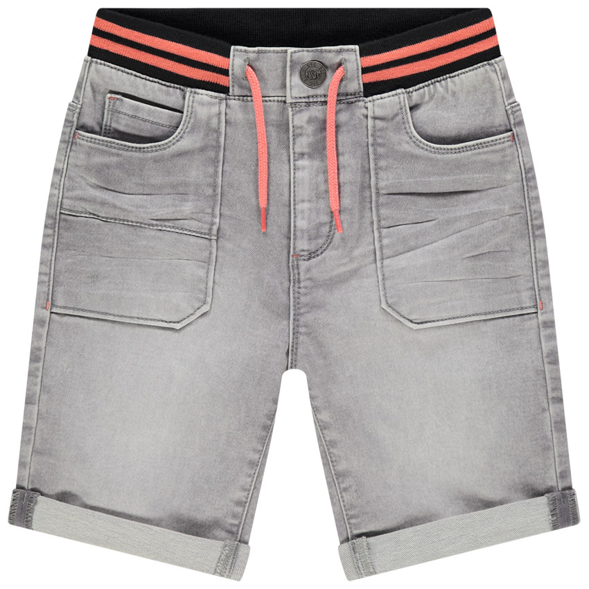 Bermuda en jean effet used à taille élastiquée  Additional Bermuda en jean effet used à taille élastiquée