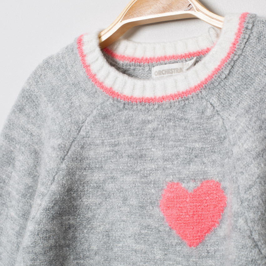 Pull en tricot à pans arrondis motif coeur  Additional Pull en tricot à pans arrondis motif coeur