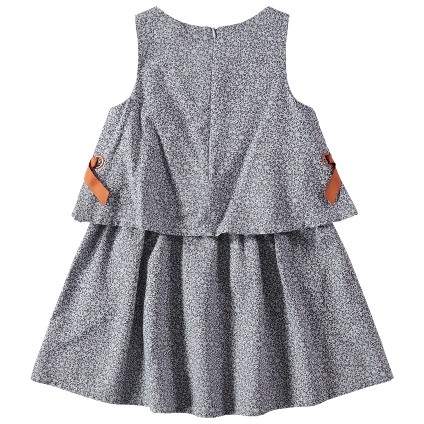 Αμάνικο φόρεμα με μοτίβο λουλούδια και καμηλό φάσες 