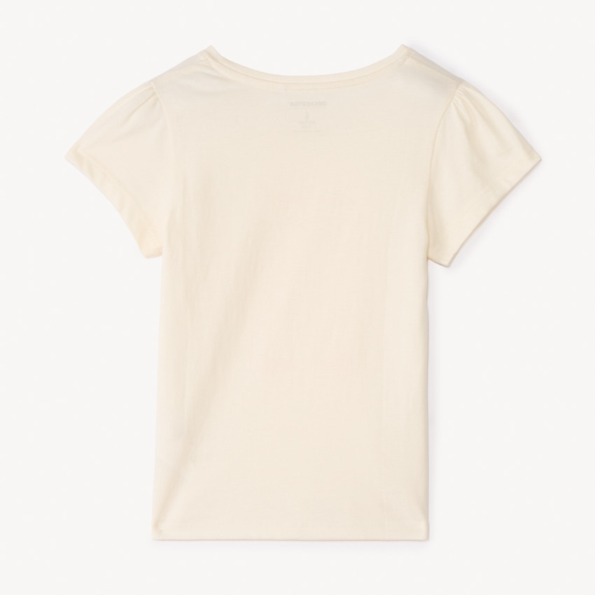 T-shirt με κοντά μανίκια και γυαλιστερό τύπωμα για κορίτσι 