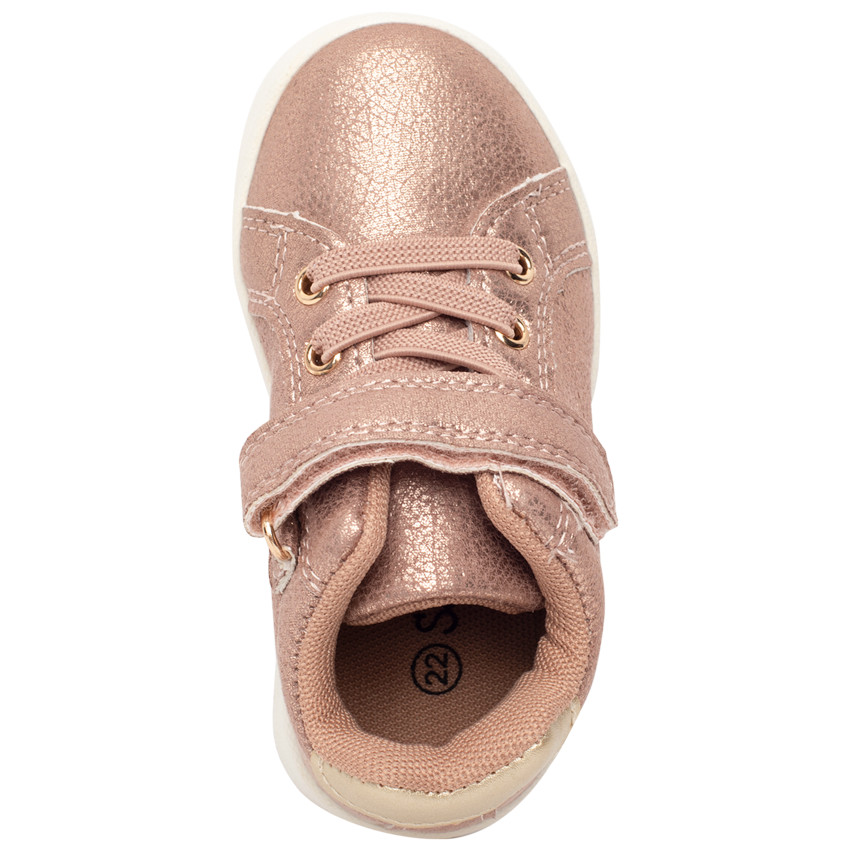 Baskets irisées à lacets et scratch pour fille 