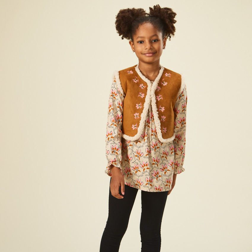 Τουνίκ με μακριά μανίκια και floral σχέδιο για κορίτσι 