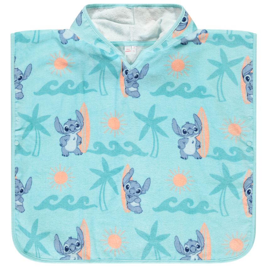 Poncho de bain imprimé Stitch surfeur Disney pour enfant 