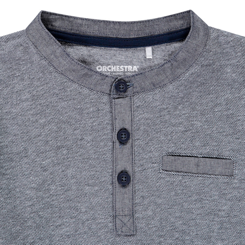 T-shirt μακρυμάνικο για αγόρι με γιακά με κουμπιά 