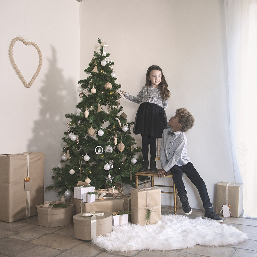 Γιορτινό φόρεμα effet 2 σε 1 με σχέδιο léopard για κορίτσι 