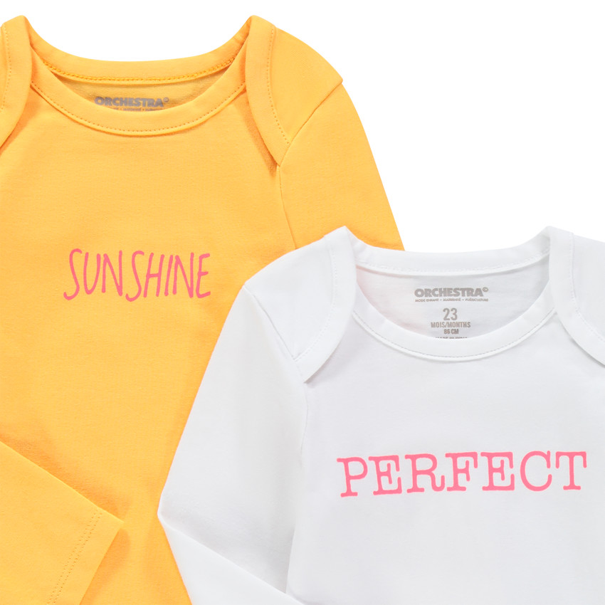 Σετ από 5 bodies μακρυμάνικα με μήνυμα σχέδιο 