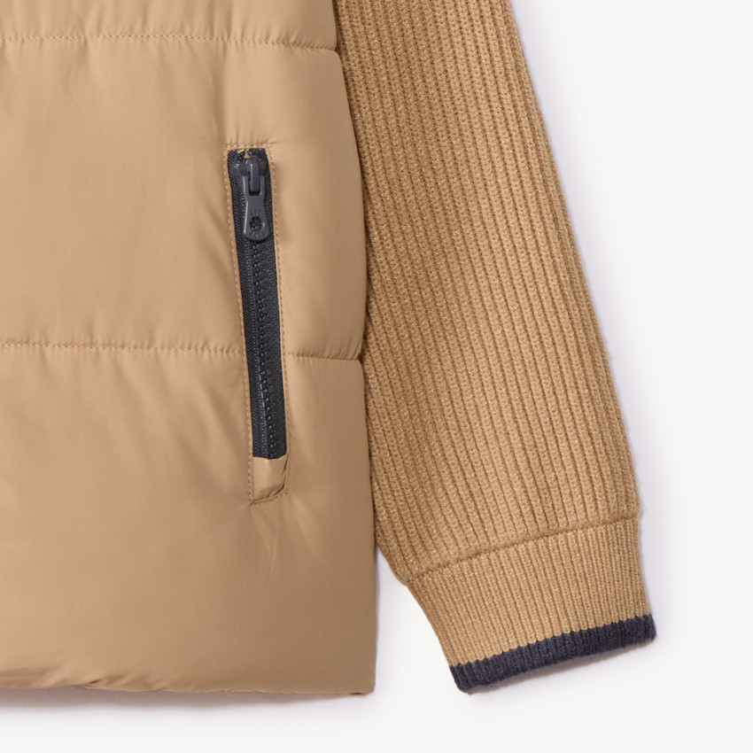 Doudoune bi-matière unie pour garçon 