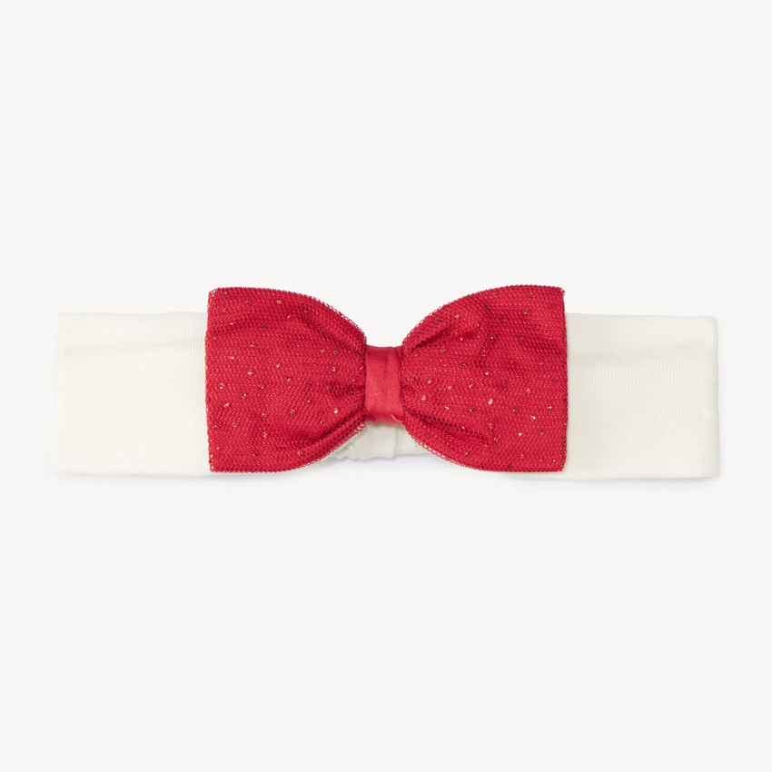 Bandeau avec nœud en tulle pailleté pour bébé fille 