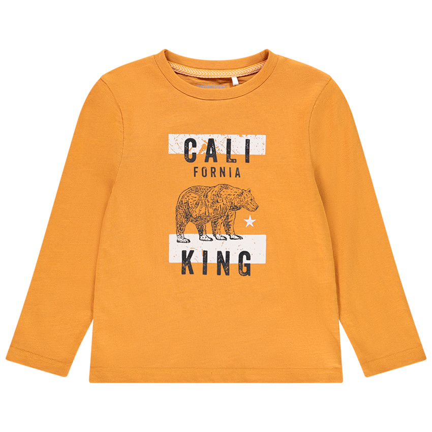 T-shirt μακρυμάνικο βαμβακερό κίτρινο για αγόρι Main T-shirt μακρυμάνικο βαμβακερό κίτρινο για αγόρι