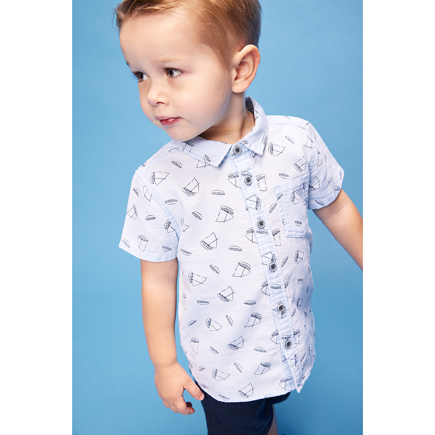 Σετ πουκάμισο με print καράβια και βερμούδα υφασμάτινη για bebe αγόρι  Additional Σετ πουκάμισο με print καράβια και βερμούδα υφασμάτινη για bebe αγόρι