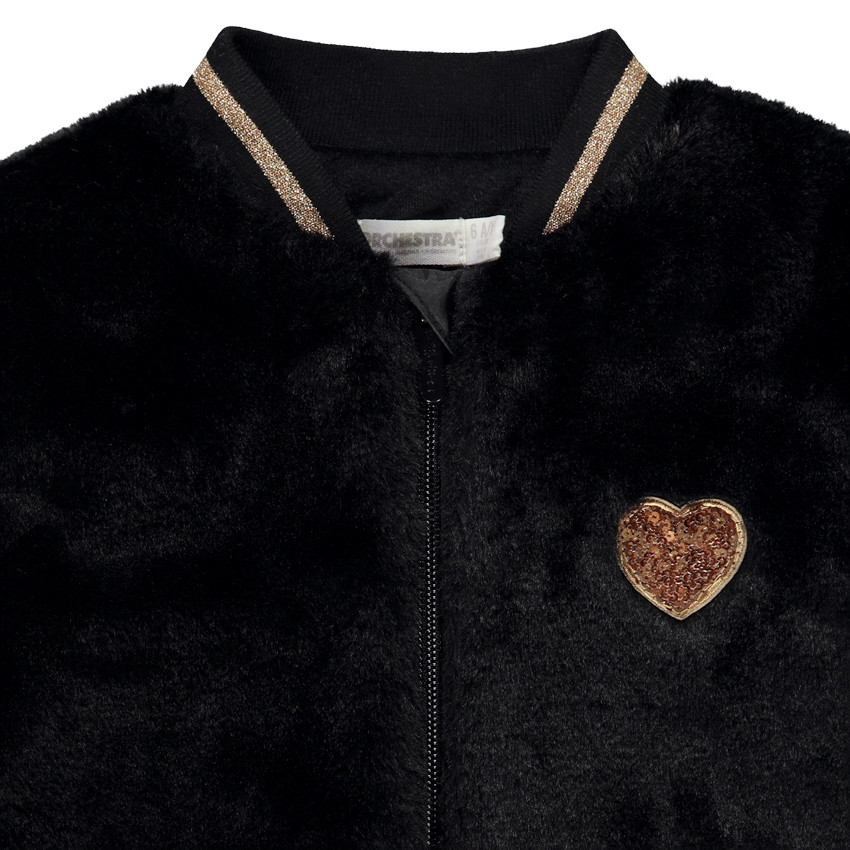 Μπόμπερ με ψεύτικη γούνα και επένδυση sherpa για κορίτσι 