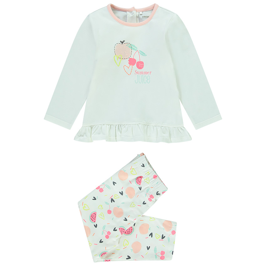 Pyjama 2 pièces t-shirt + pantalon pour bébé fille 