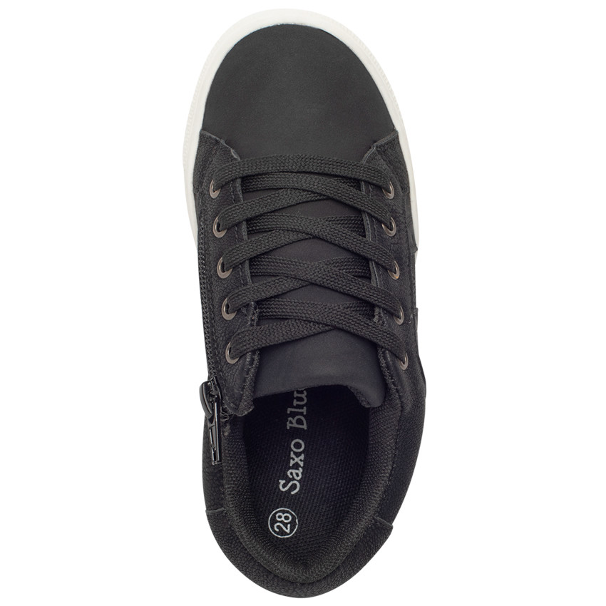 Baskets de sport basses à lacets avec empiècements bi-matière pour garçon Main Baskets de sport basses à lacets avec empiècements bi-matière pour garçon