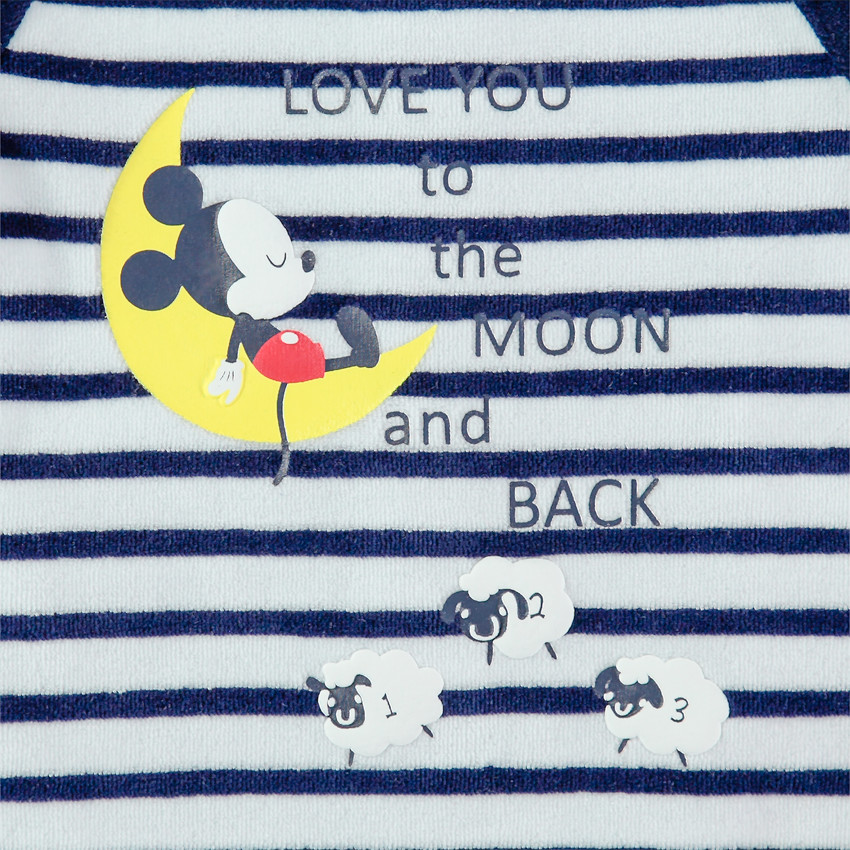 Βελουτέ φορμάκι ύπνου με ρίγες και στάμπα τον Mickey της Disney 