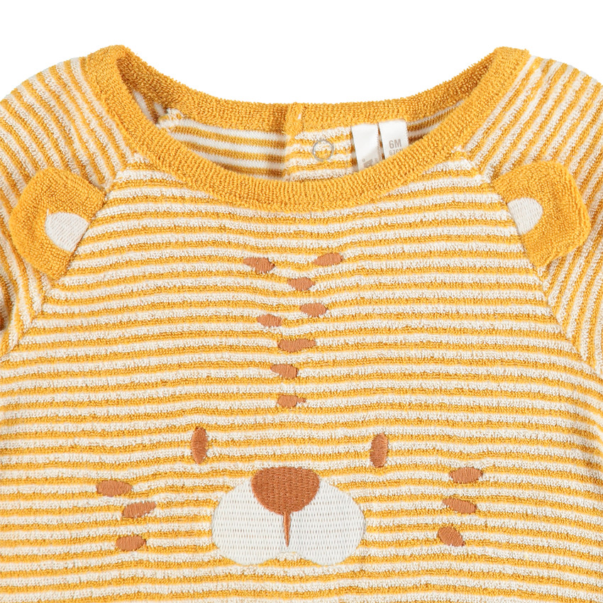 Combi κοντό effet 2 σε 1 ριγέ και τσέπες 