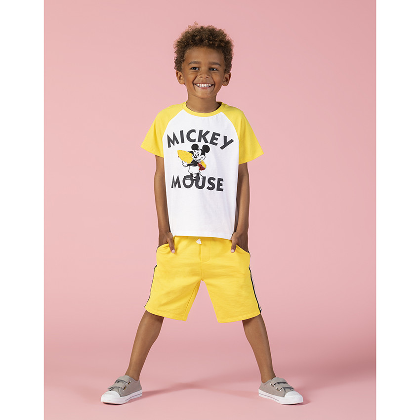 Σετ t-shirt σχέδιο Mickey Disney και βερμούδα με ρίγες 