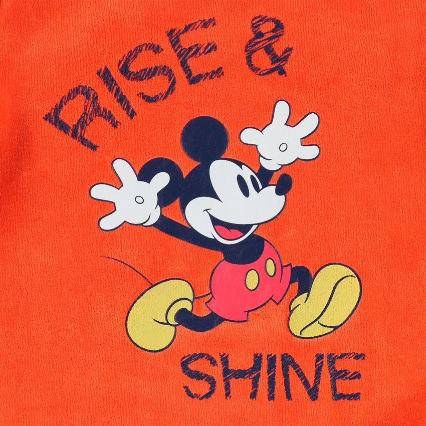 Pyjama en velours print Mickey et bas rayé 