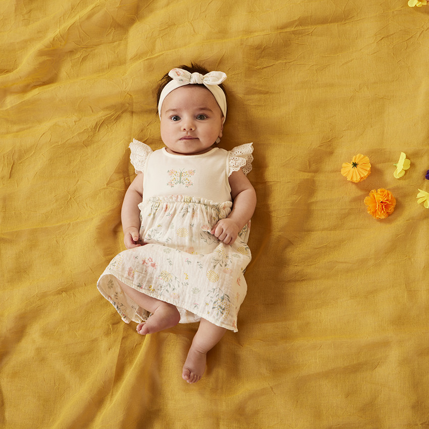 Σετ 2 τεμαχίων με floral σχέδιο για bebe κορίτσι 