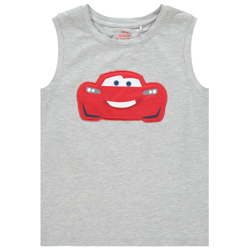 Αμάνικο μπλουζάκι με broderie Cars Disney Main Αμάνικο μπλουζάκι με broderie Cars Disney
