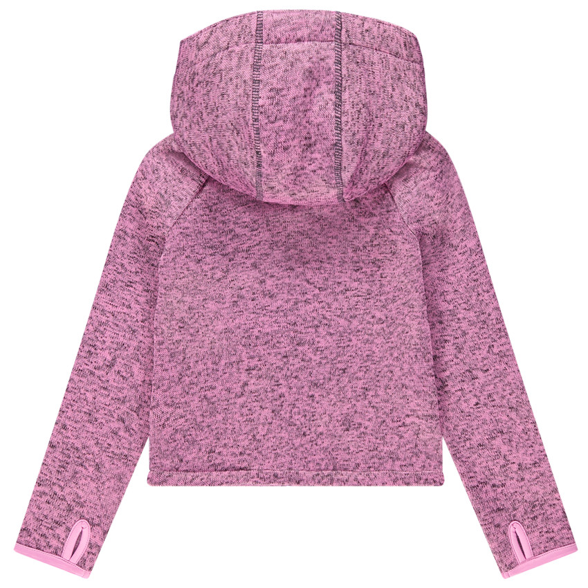 Μελανζέ ζακέτα με κουκούλα και τσέπες με φερμουάρ 