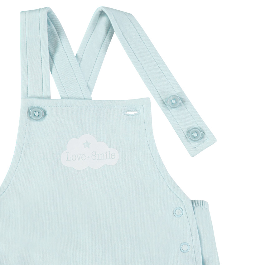 Σετ μπλούζα κοντομάνικη και σαλόπετα μπλε από βαμβάκι 