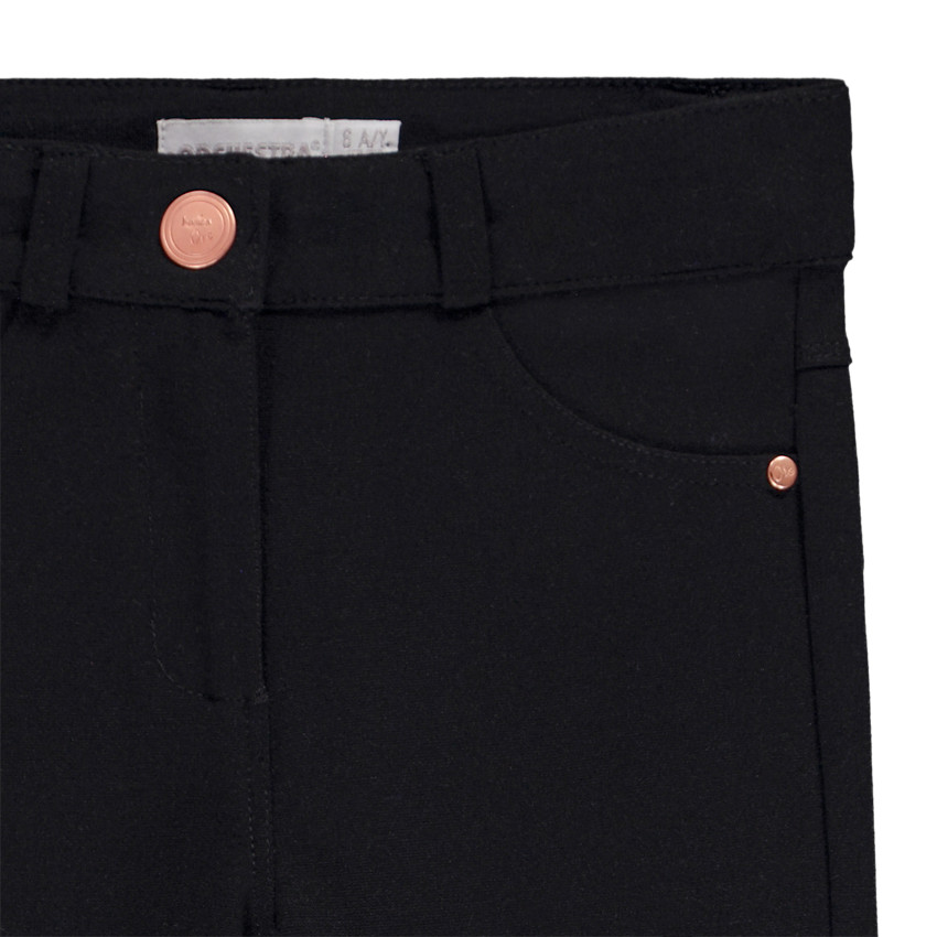 Pantalon uni en milano avec empiècements aux genoux pour fille Main Pantalon uni en milano avec empiècements aux genoux pour fille