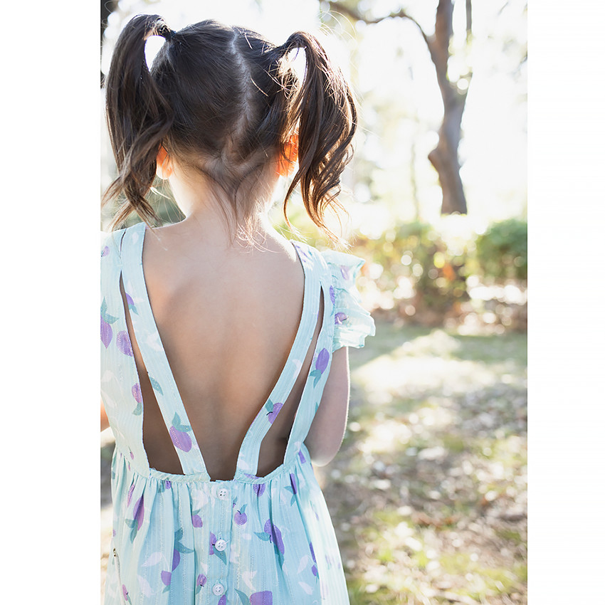 Robe manches courtes volantées en voile de viscose pour fille 