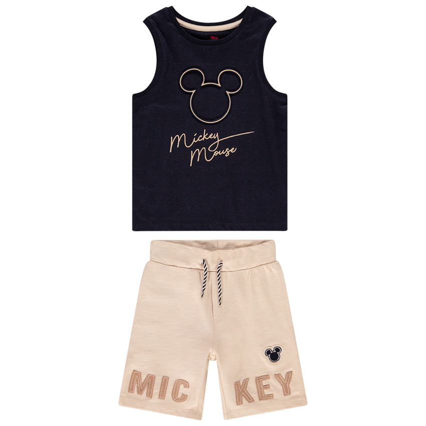 Ensemble de plage débardeur print embossed + short Mickey Disney pour garçon 