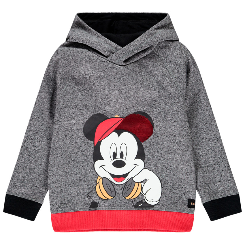 Sweat en molleton à capuche print Mickey Disney et sequins 