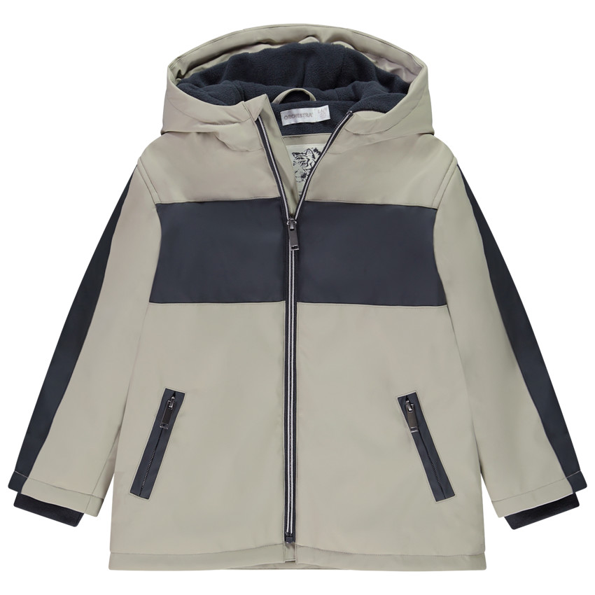 Πάρκα από καουτσούκ με επένδυση και εφέ color block για αγόρι 