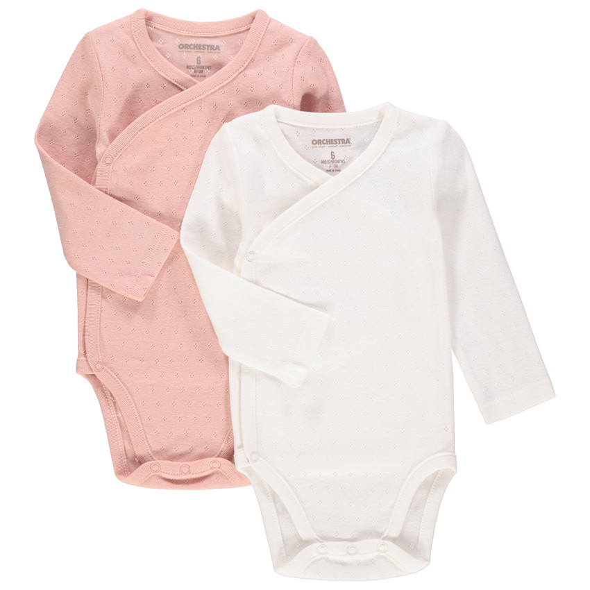 Σετ από 2 bodies μακρυμάνικα με οργανικό βαμβάκι και με σχέδιο αζούρ  Additional Σετ από 2 bodies μακρυμάνικα με οργανικό βαμβάκι και με σχέδιο αζούρ