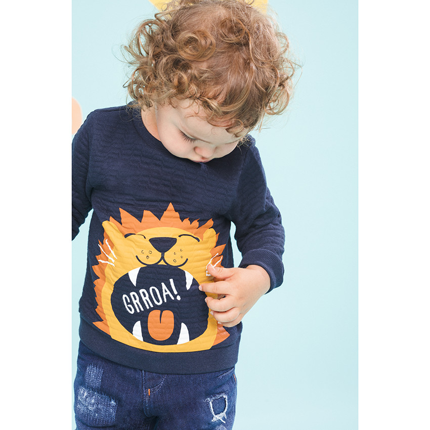 Φούτερ  molleton με φαντεζί τύπωμα λιοντάρι 