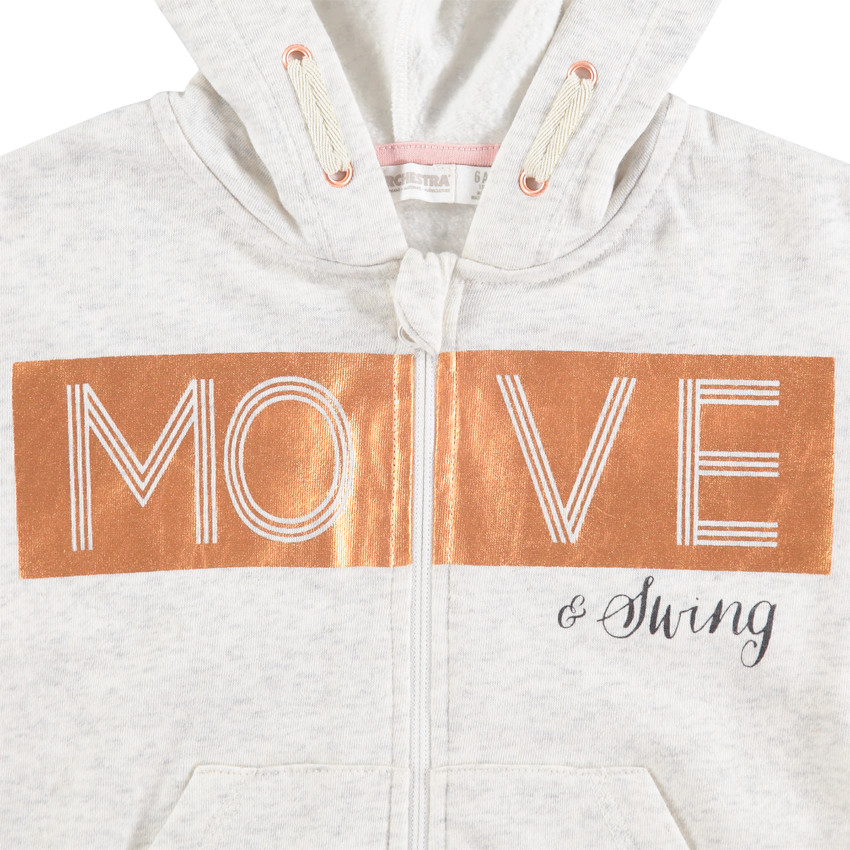 Φανελένια ζακέτα με μήνυμα από χρυσαφί νήμα 