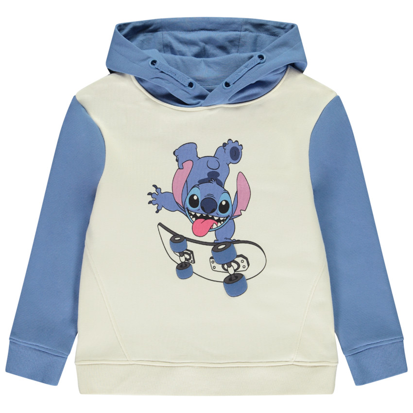 Φούτερ με κουκούλα σε χρώματα color block Stitch Disney για αγόρι 