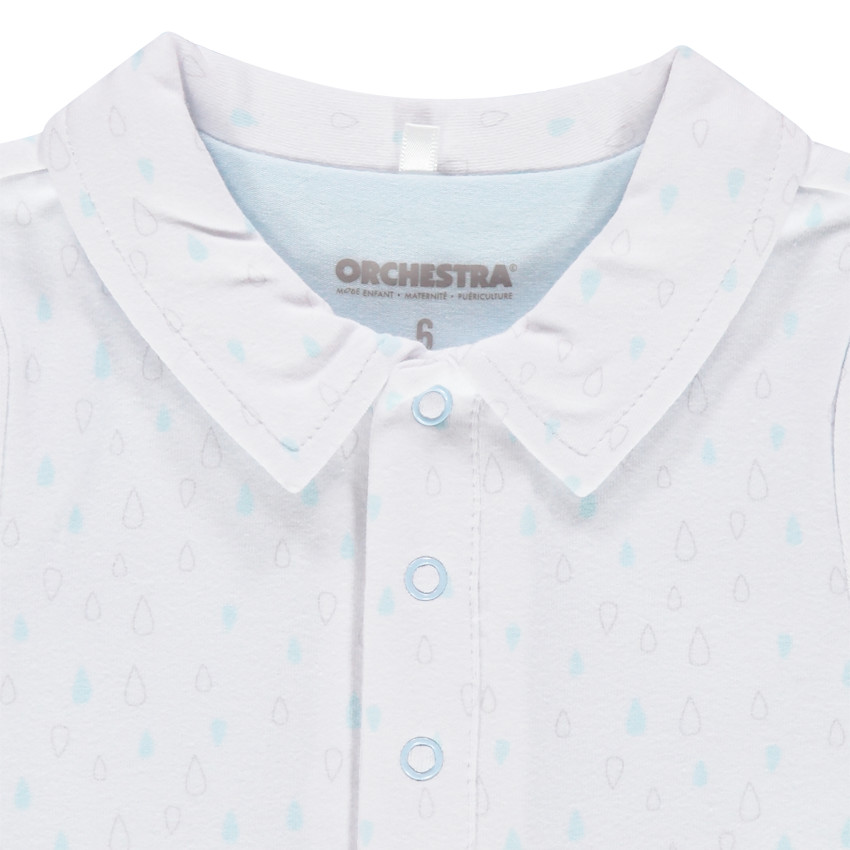 Body μακρυμάνικο effet 2 σε 1 με οργανικό βαμβάκι με κουμπιά 