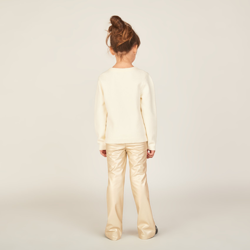 Pull en tricot à gros sequins pour fille 