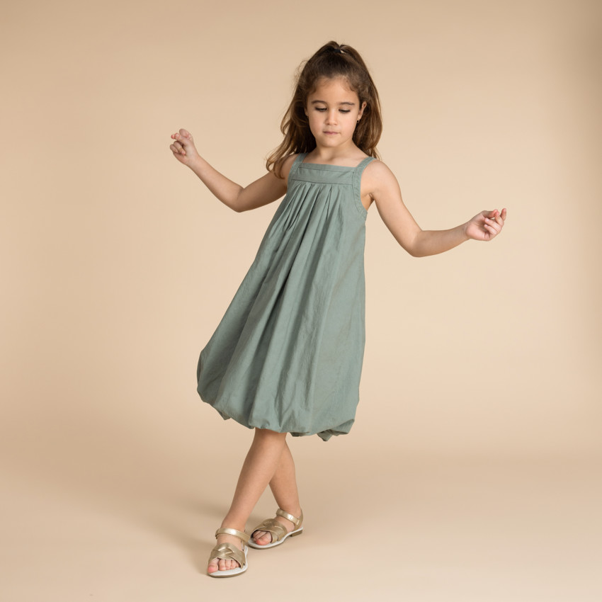 Φόρεμα με τιράντες και εφέ μπαλονιού για κορίτσι 