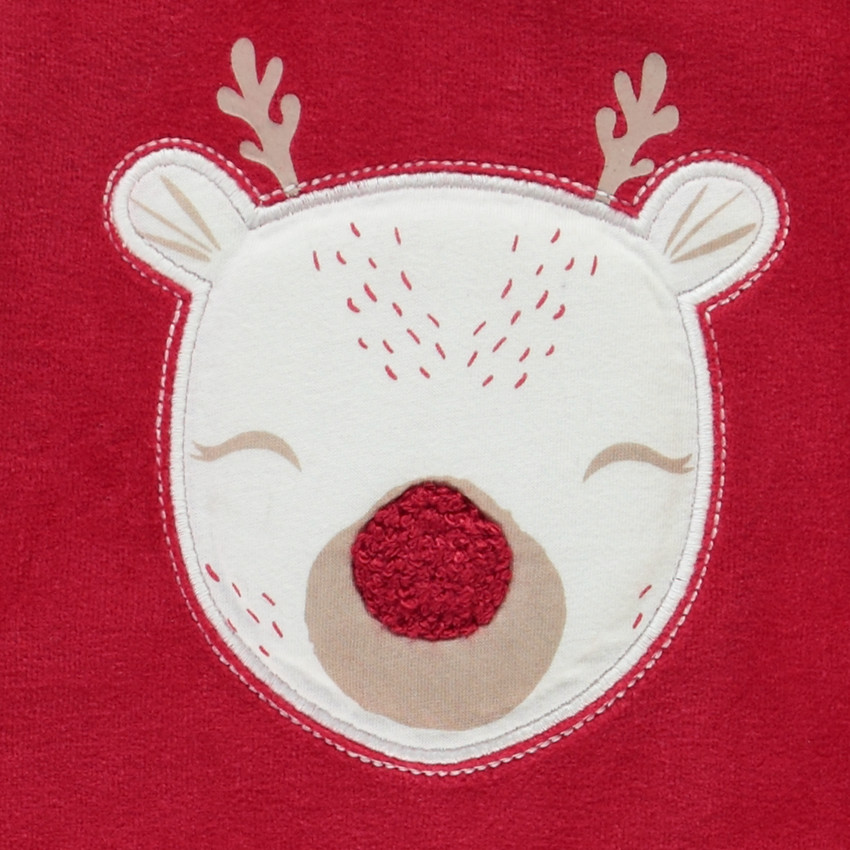 Dors-bien en velours avec patch Renne de Noël pour bébé garçon Main Dors-bien en velours avec patch Renne de Noël pour bébé garçon