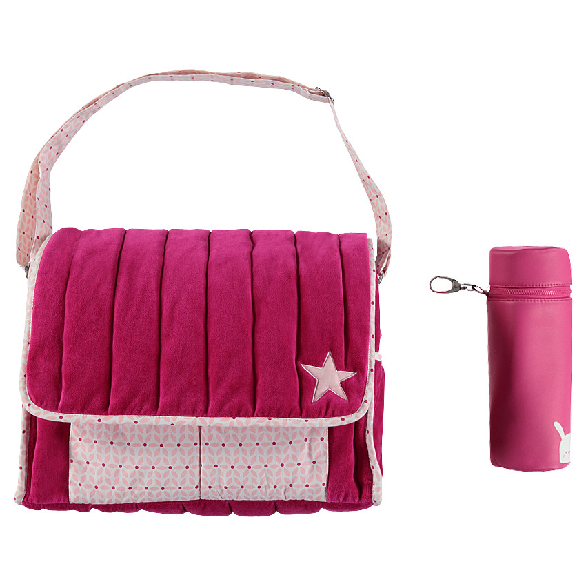 Τσάντα-αλλαξιέρα με καπιτονέ όψη και ισοθερμική θήκη 