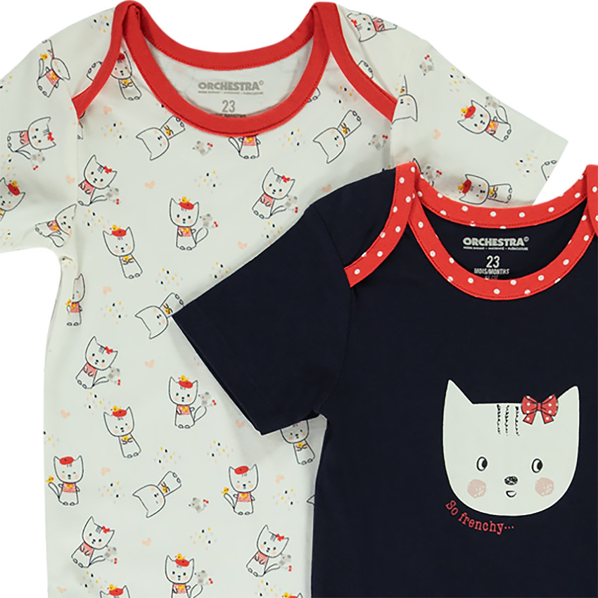 Lot de 7 bodies imprimé chats pour bébé fille  Additional Lot de 7 bodies imprimé chats pour bébé fille