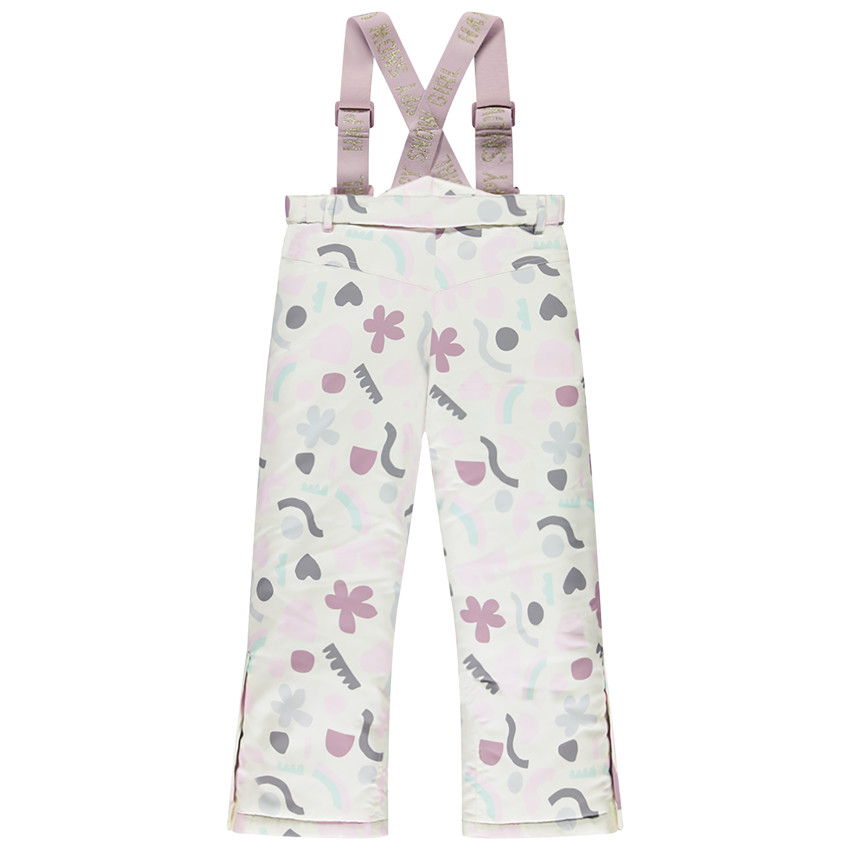 Παντελόνι σκι με σχέδιο arty και τιράντες για κορίτσι 