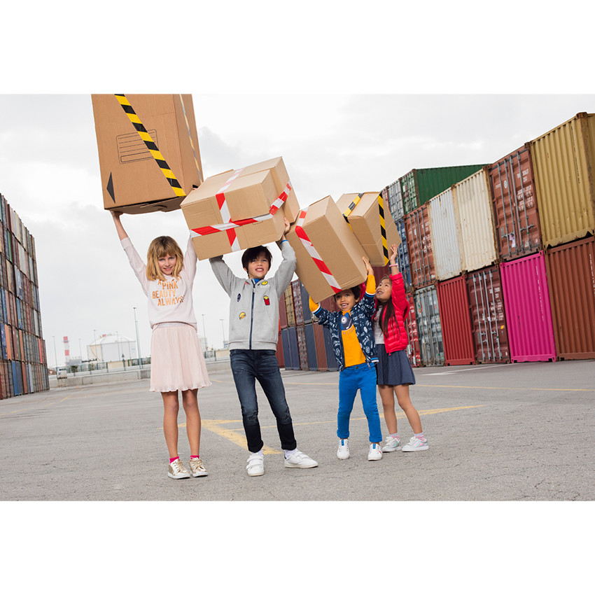 Παιδικά - Μονόχρωμο υφασμάτινο παντελόνι με τσαλακωμένη όψη 