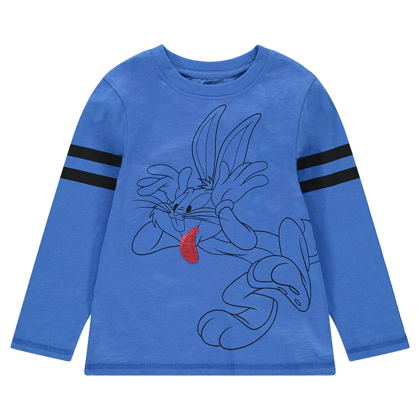 Μακρυμάνικη μπλούζα με Bugs Bunny της ©Warner/Looney Tunes και "μαγικές" πούλιες 