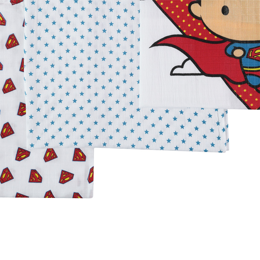 Σετ με 3 πάνες αγκαλιάς σε τετράγωνη ύφανση JUSTICE LEAGUE - CHIBI 