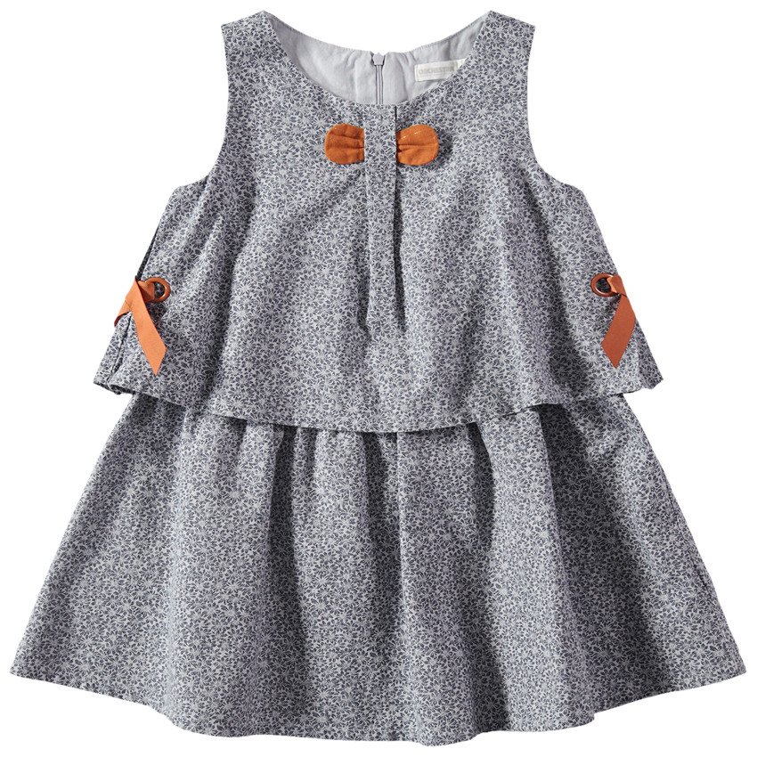 Αμάνικο φόρεμα με μοτίβο λουλούδια και καμηλό φάσες 